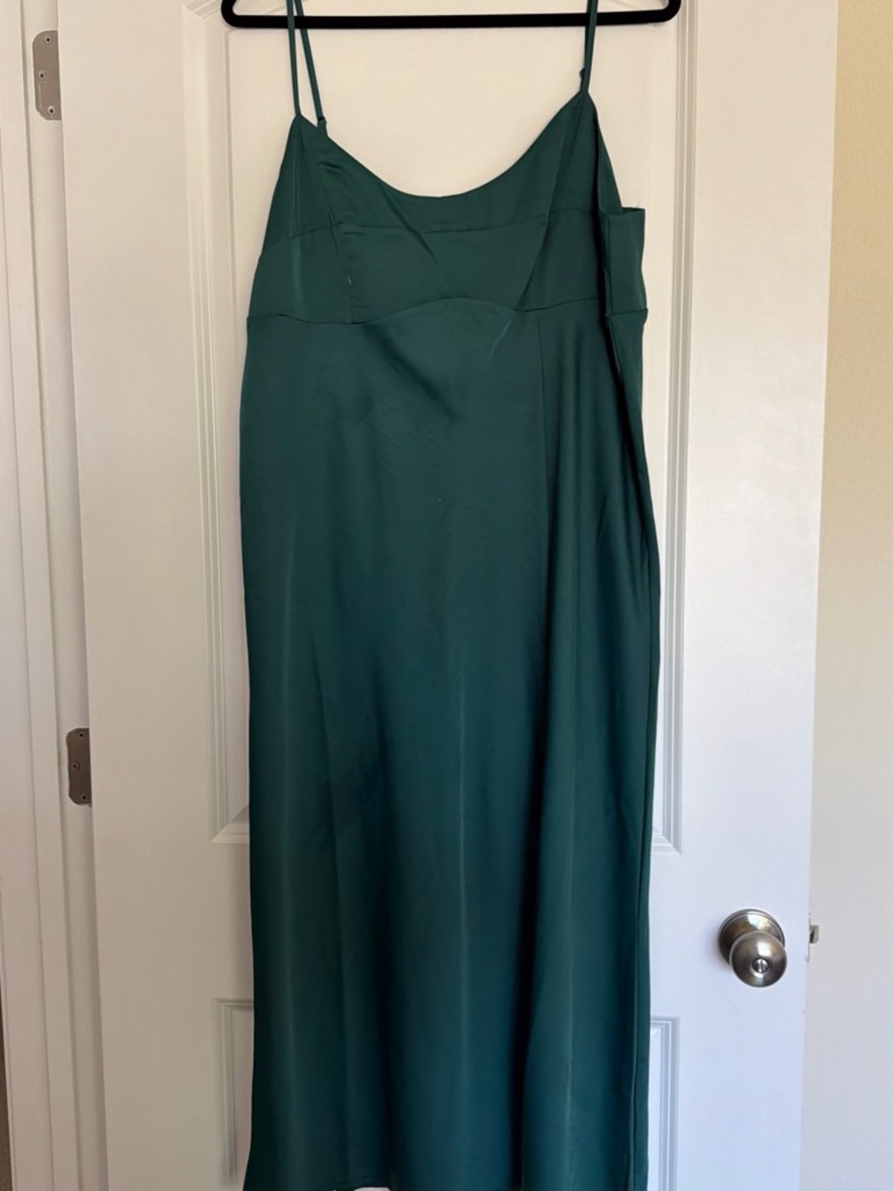 a new day Teal Satin Maxi Slip Skirt with Spaghetti Straps